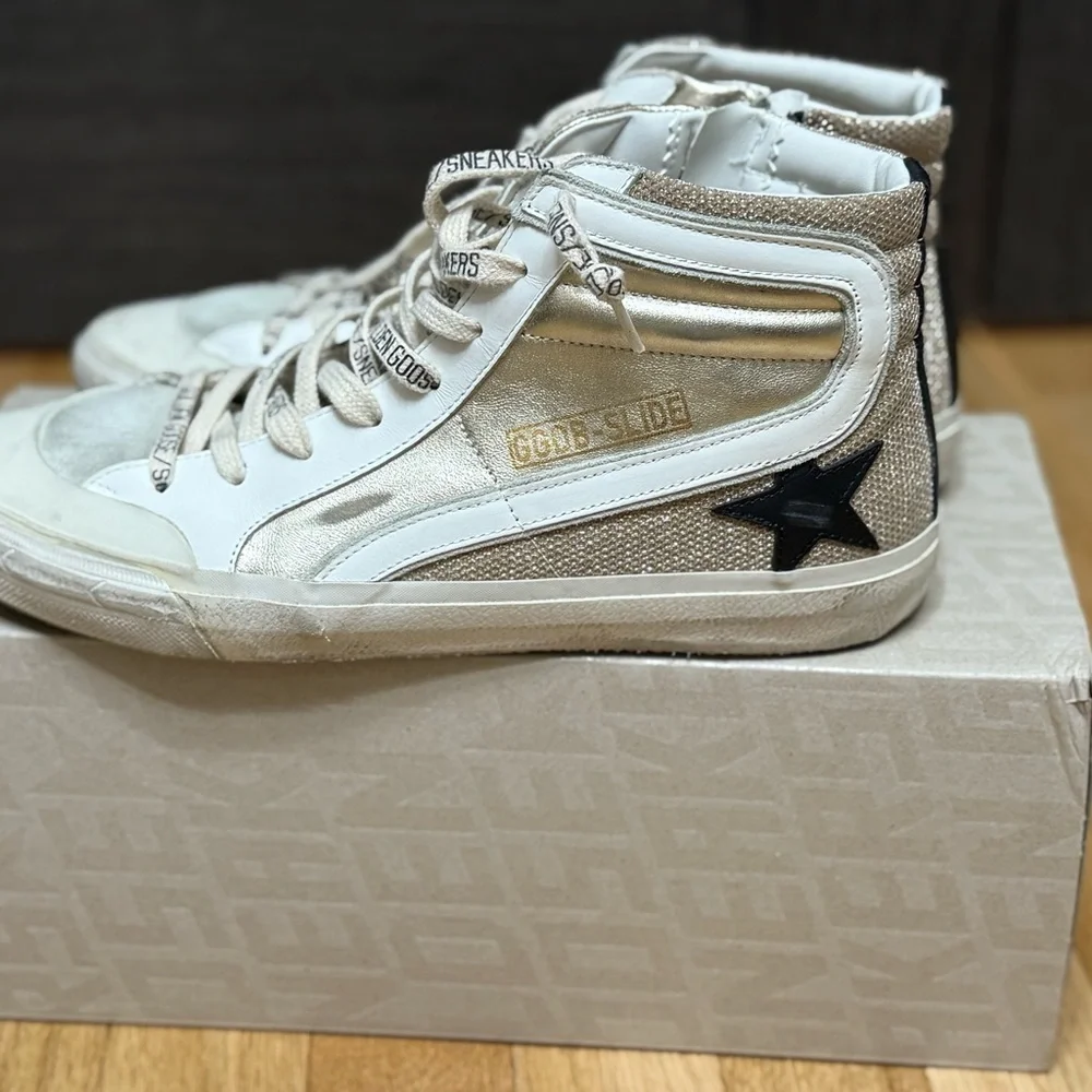 Golden Goose White and Gray Sneakers - Picture 3 of 9